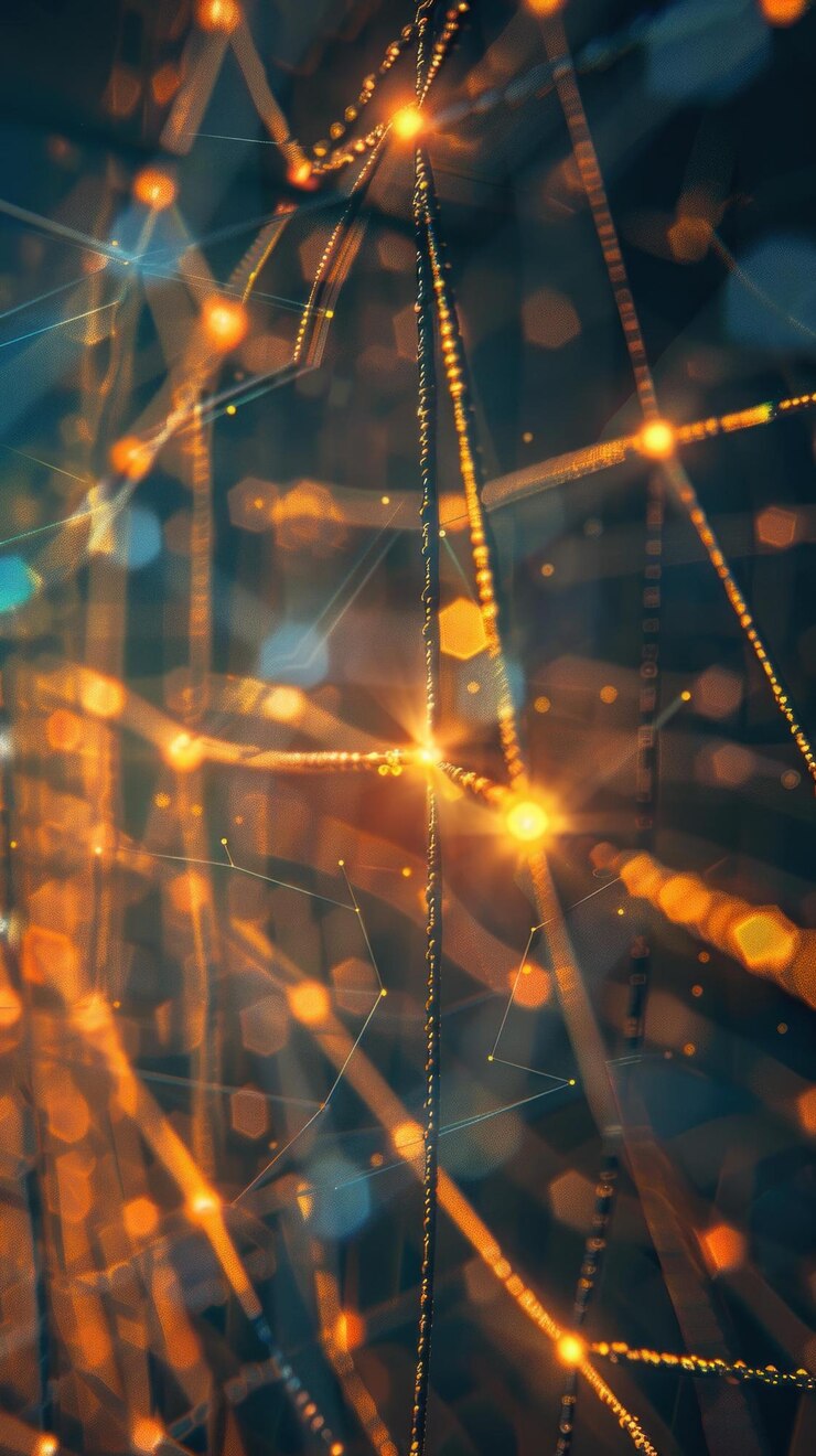 PSD connessioni di rete luminose astratte