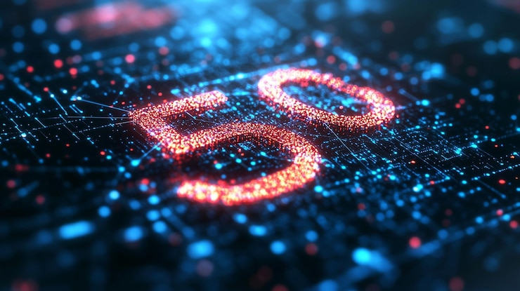 PSD connexion de données numériques de réseau 5g lumineuse