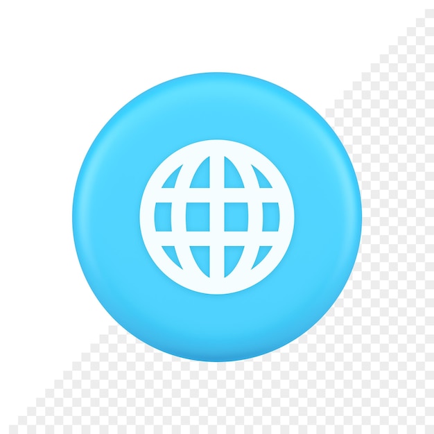 PSD connexion internet bouton d'informations de navigation globale icône 3d de recherche de données dans le cyberespace
