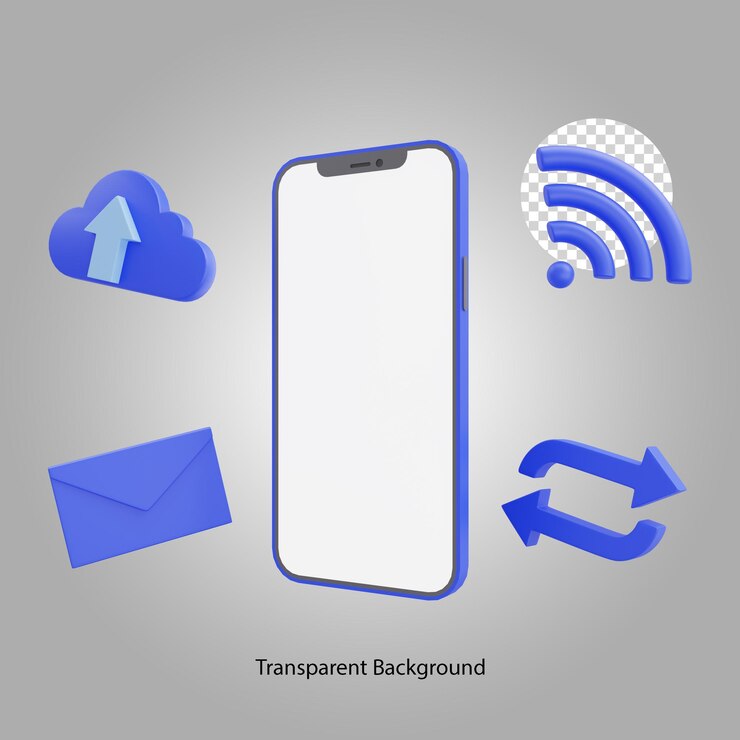 PSD connexion internet smartphone rendu 3d