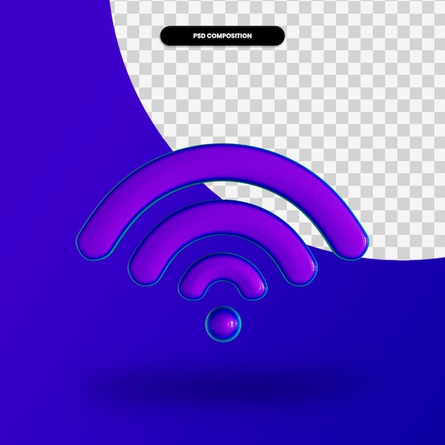 PSD connexion wifi illustration de rendu 3d isolée