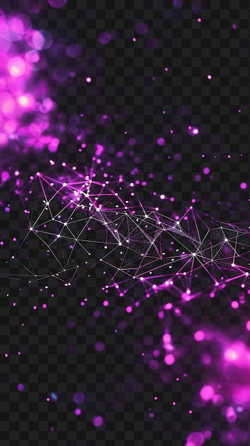 PSD les connexions du réseau neural psd le cadre au néon léger avec le contour d'interconnexion collage art transparent