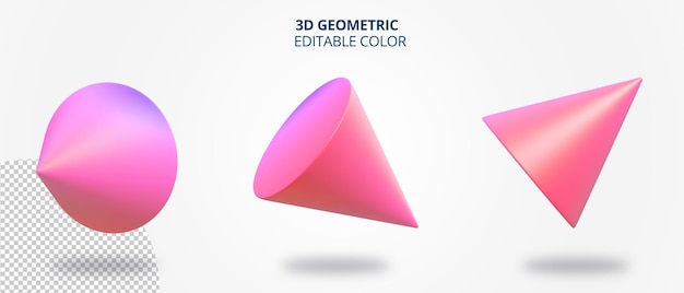 Cono 3d geometrico realistico