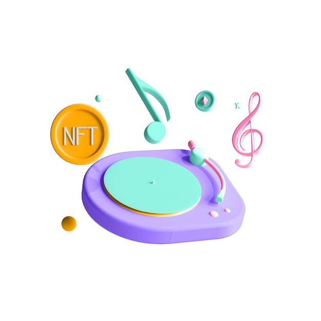 Ícono 3D NFT Música NFT