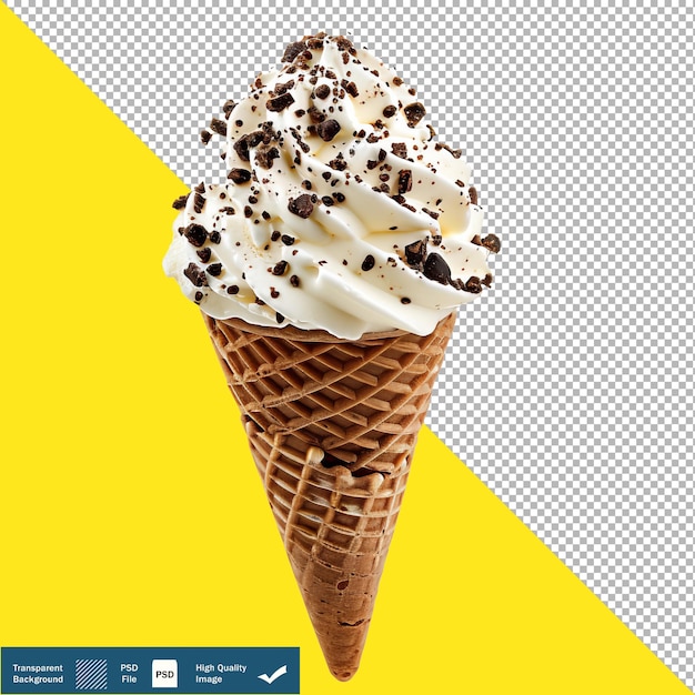 Cono de helado aislado en fondo blanco fondo transparente png psd