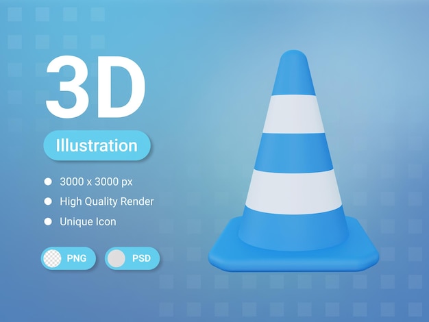 PSD cono de tráfico 3d