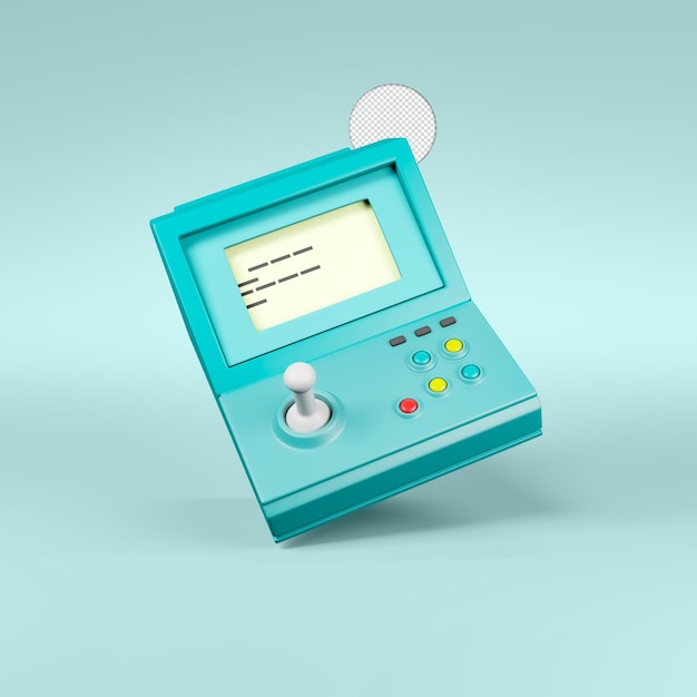 PSD consola de juegos retro icono aislado 3d render ilustración