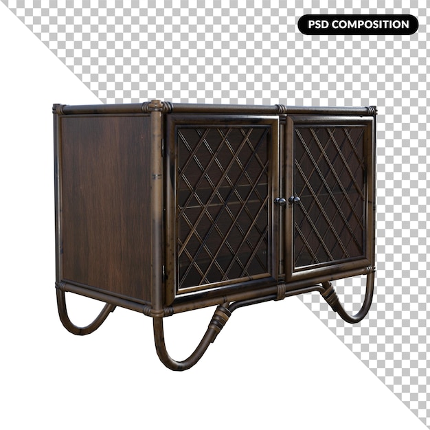 Consola de mesa de ratán aislado en 3d