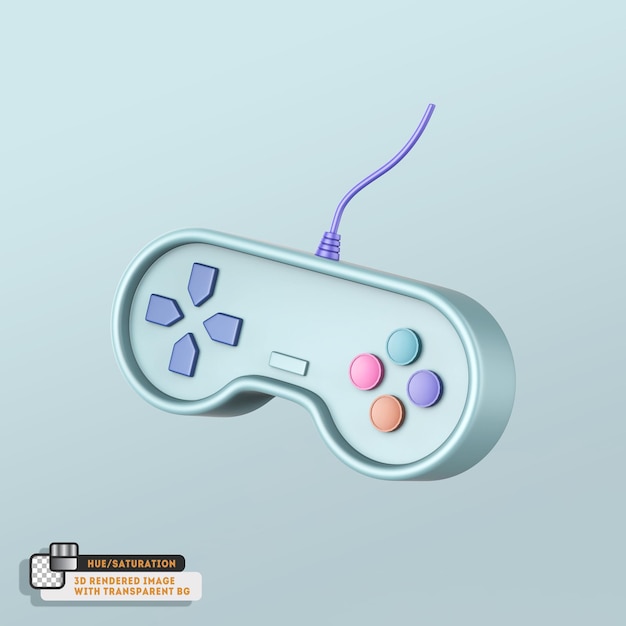 PSD console de jogos controlador de videogame isolado renderização em 3d ícone