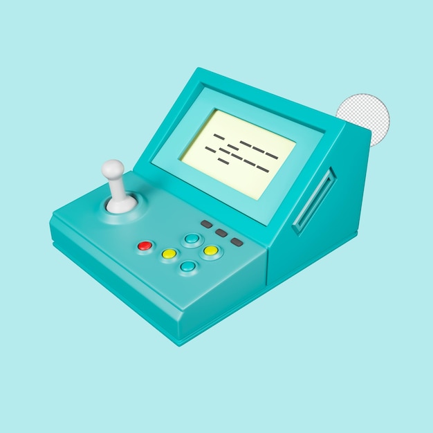 Console de jogos retrô ícone isolado 3d render ilustração