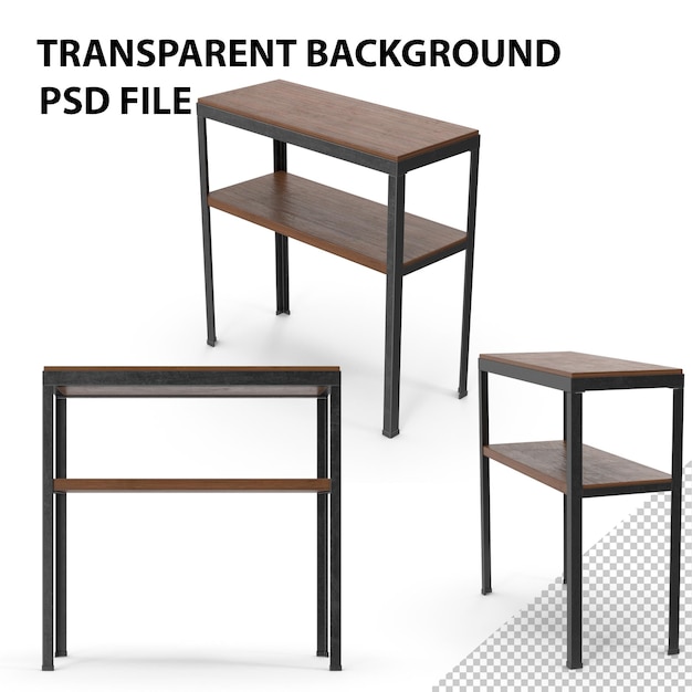 Console Table Dark Wood PNG