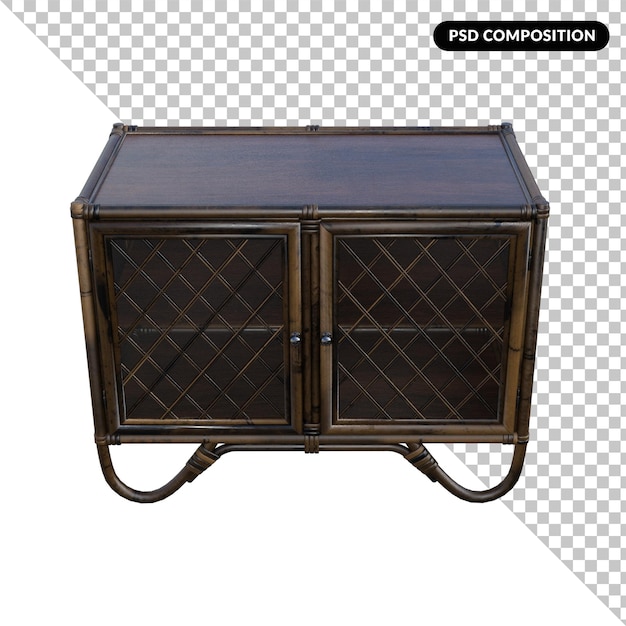Console de table en rattan isolée 3d