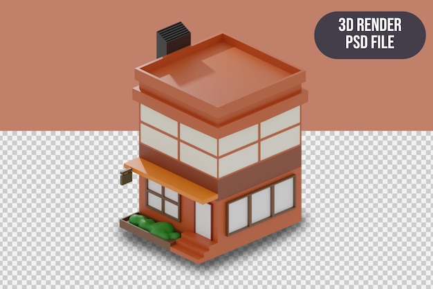 construção de cafeteria de renderização 3D