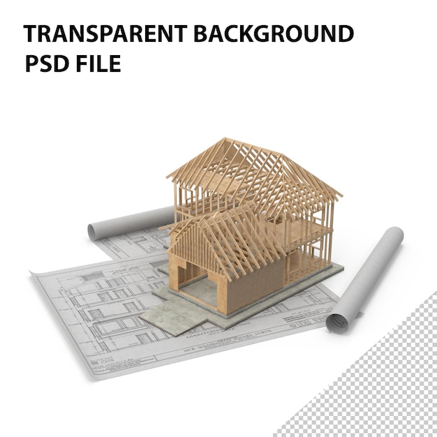 PSD construção de casas em blueprints png