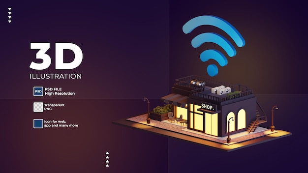 construção de loja inteligente 3d