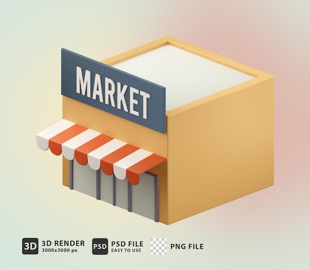 construção de mercado 3D