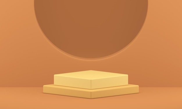 Construção de plataforma de nível quadrado de pódio 3d vazio fundo de estúdio de buraco de parede semicírculo