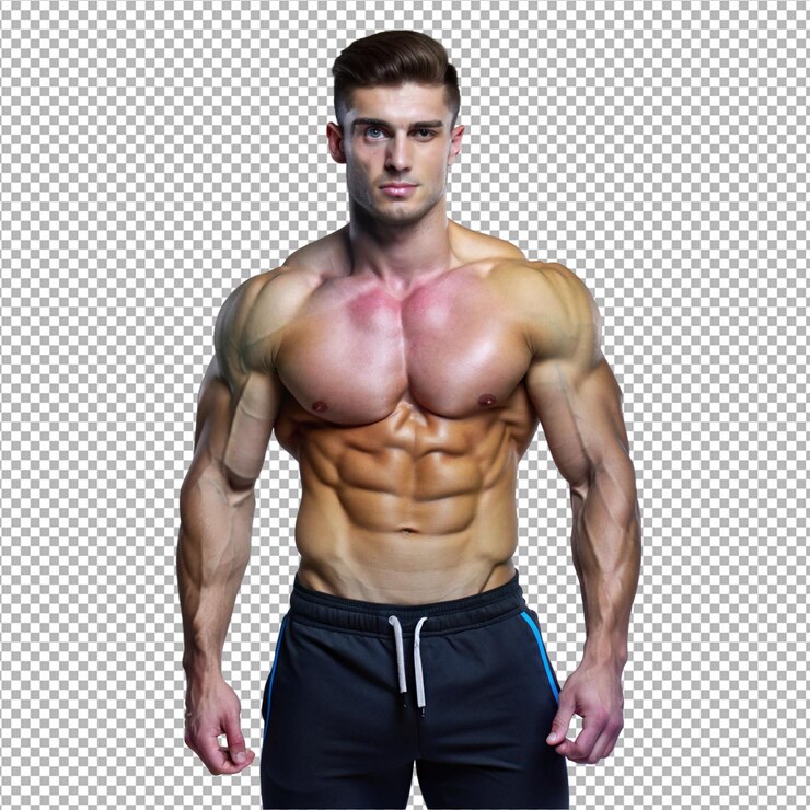 PSD constructor de cuerpo sobre un fondo transparente