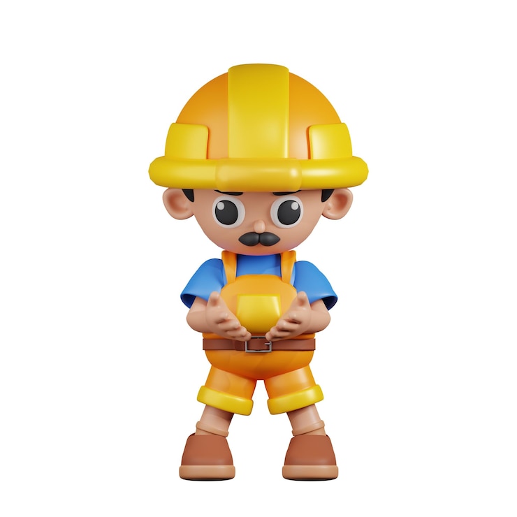 PSD constructor de personajes 3d sosteniendo algo en pose