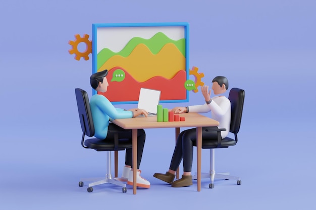 Consulente finanziario illustrazione 3d agente finanziario consulente finanziario Consulenza contabile