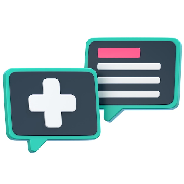 consulta con el médico Ilustración de íconos 3D de estilo Low Poly