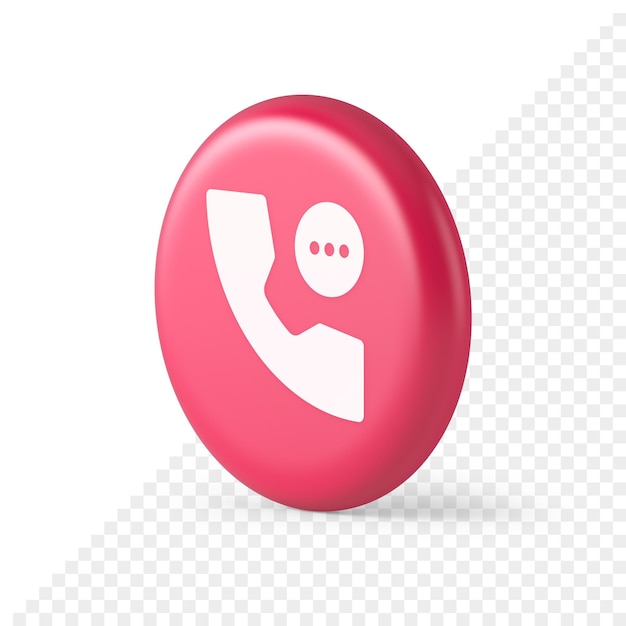 Consulta telefónica chat en vivo ayuda de emergencia botón de asistencia diseño de aplicaciones web icono realista redondo 3d