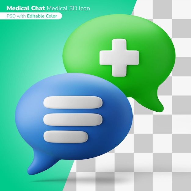 Consultation Médicale Aide Chat Illustration 3d Icône 3d Couleur Modifiable Isolée