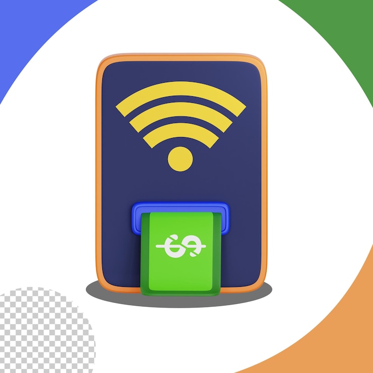 PSD contacless 3d icon payment icon 3d rendering