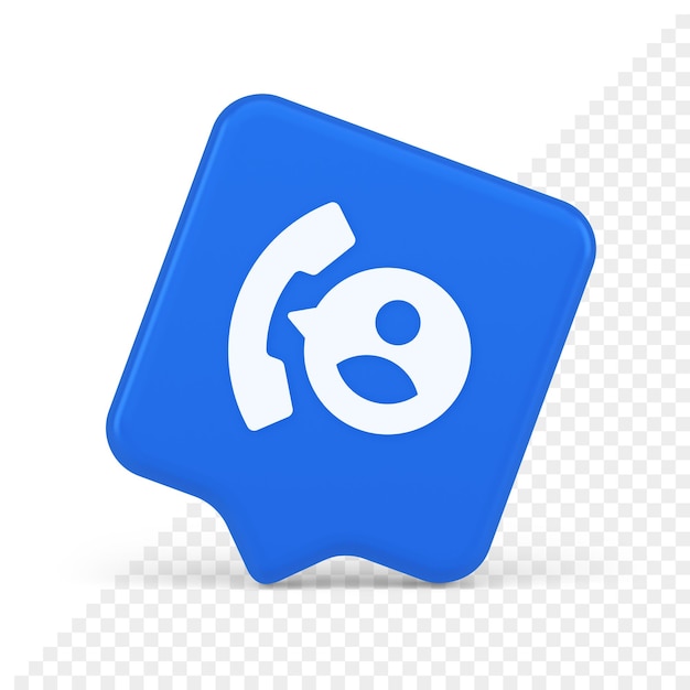 PSD contact téléphonique appel helpdesk support client bouton téléphone parler service 3d icône de bulle de dialogue réaliste