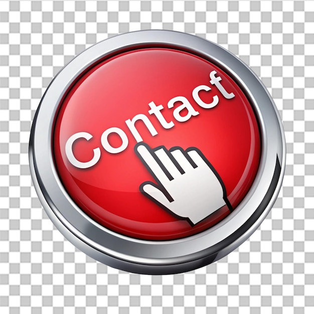 Contacte con nosotros Botón Haga clic aislado en fondo transparente