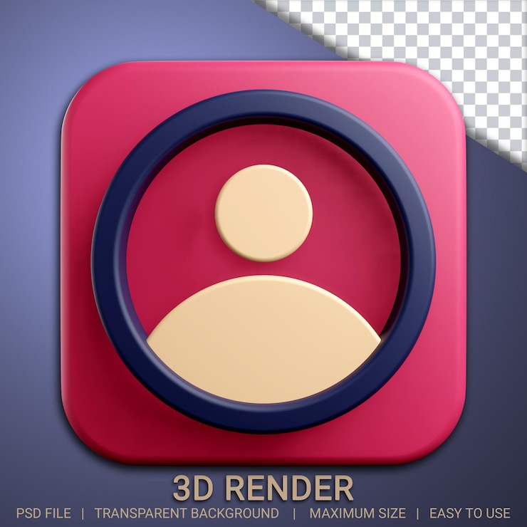 PSD contacto 3d con fondo transparente