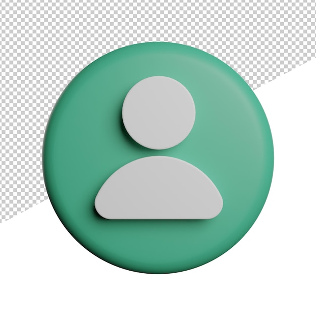PSD contacto con el icono de ilustración de renderizado 3d de vista frontal de color verde fondo transparente