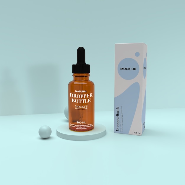 Contagocce cosmetico realistico 3d rendering mockup