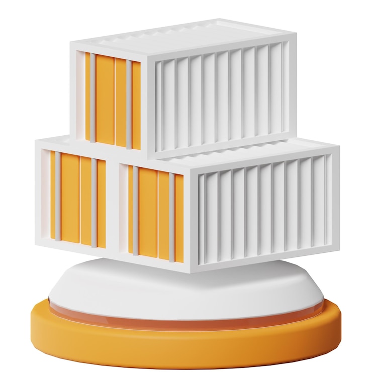 PSD container box export import shipping logistic delivery 3d