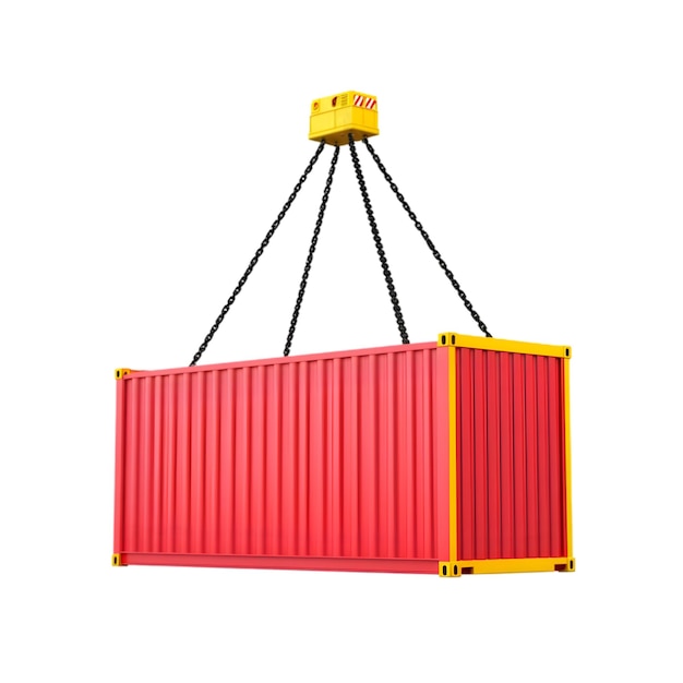 Container de fret 3D avec crochet de grue illustration de logistique et de transport de haute qualité
