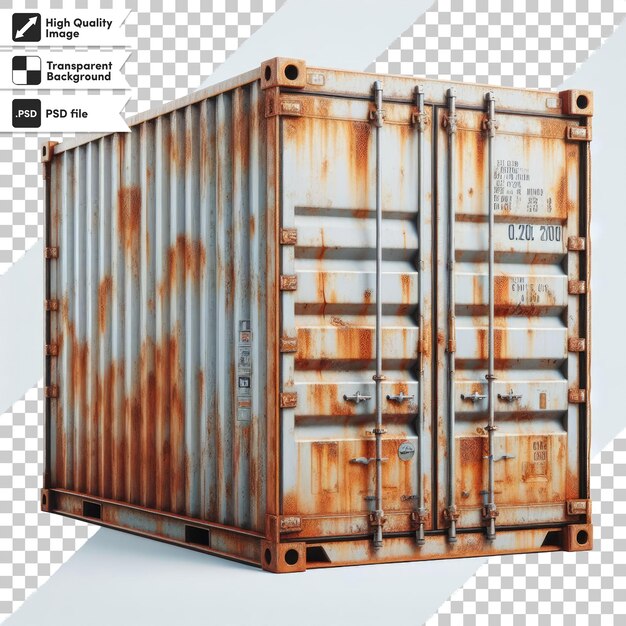 PSD container de garage en métal sur fond transparent avec couche de masque modifiable