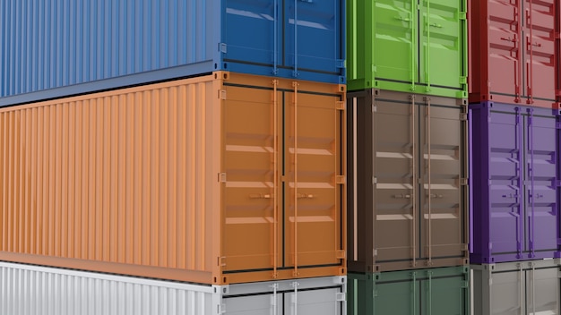 Container isoliert auf transparentem Hintergrund 3D-Rendering-Illustration