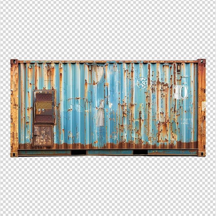 PSD container solitaire isolé sur un fond transparent