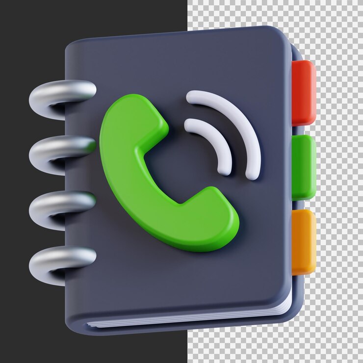 PSD contatto in rendering 3d per la presentazione web di risorse grafiche o altre