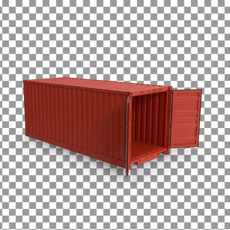 PSD contenedor 3d sobre fondo aislado y transparente