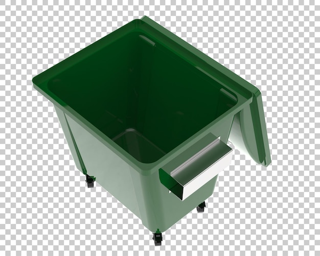 Un contenedor de basura aislado sobre un fondo transparente Ilustración de renderización 3D