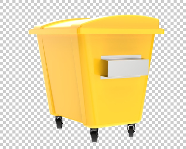 Un contenedor de basura aislado sobre un fondo transparente Ilustración de renderización 3D