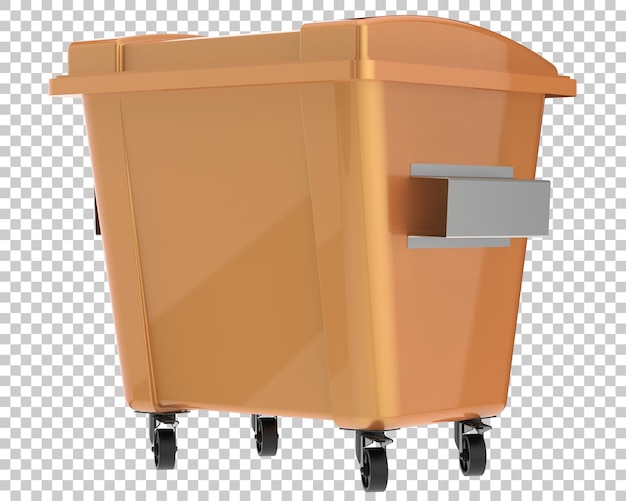 Un contenedor de basura aislado sobre un fondo transparente Ilustración de renderización 3D