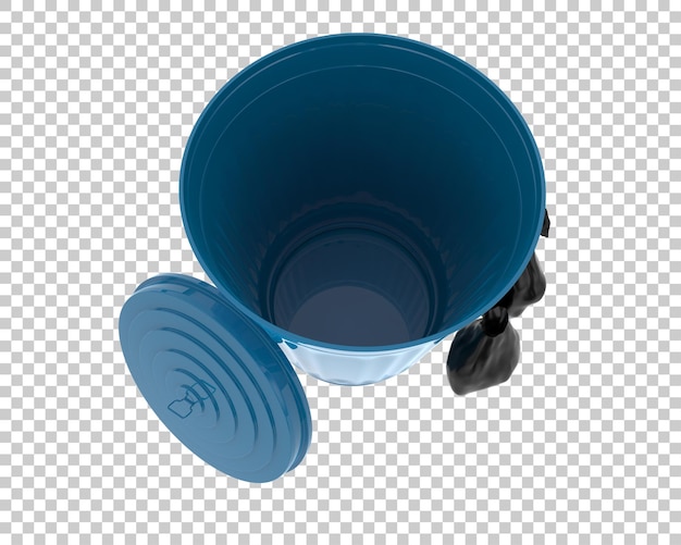 Un contenedor de basura aislado sobre un fondo transparente Ilustración de renderización 3D