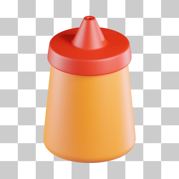 Contenedor de botella de salsa icono 3d