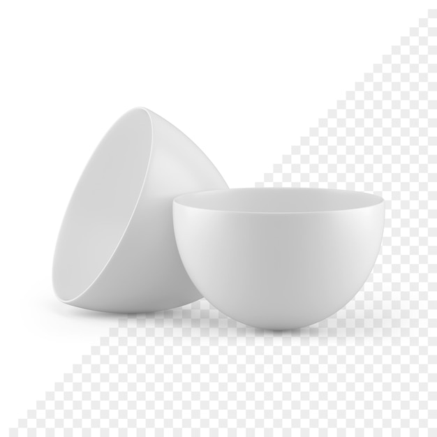 Contenedor de caja de huevo de gallina de pascua blanca dos mitades para almacenamiento actual icono 3d ilustración realista