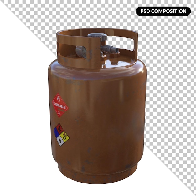 PSD contenedor de gas aislado 3d