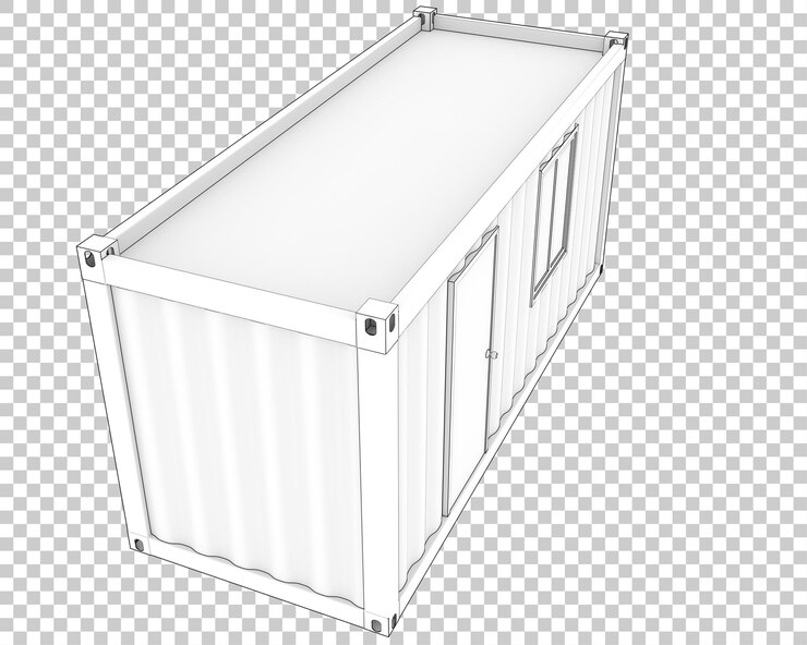PSD contenedor en la ilustración de renderizado 3d de fondo transparente