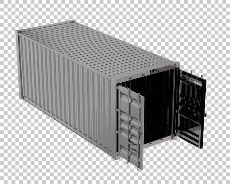 PSD contenedor en la ilustración de renderizado 3d de fondo transparente