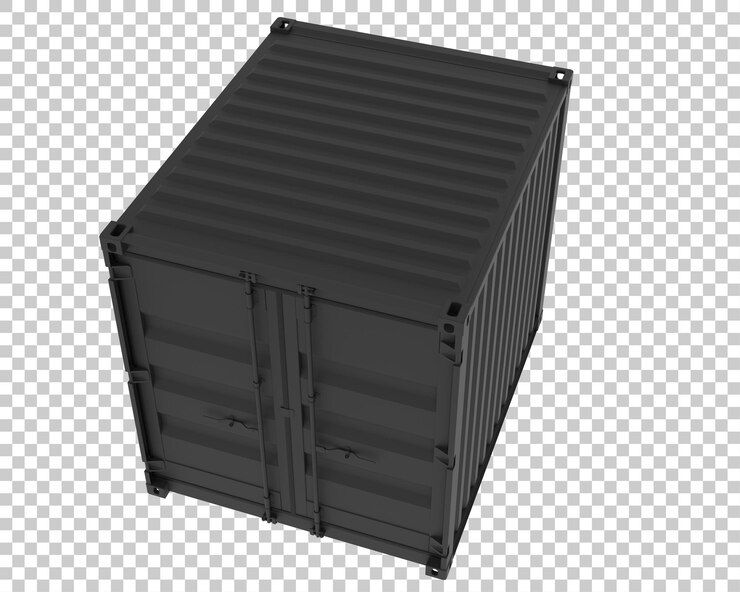 PSD contenedor en la ilustración de renderizado 3d de fondo transparente